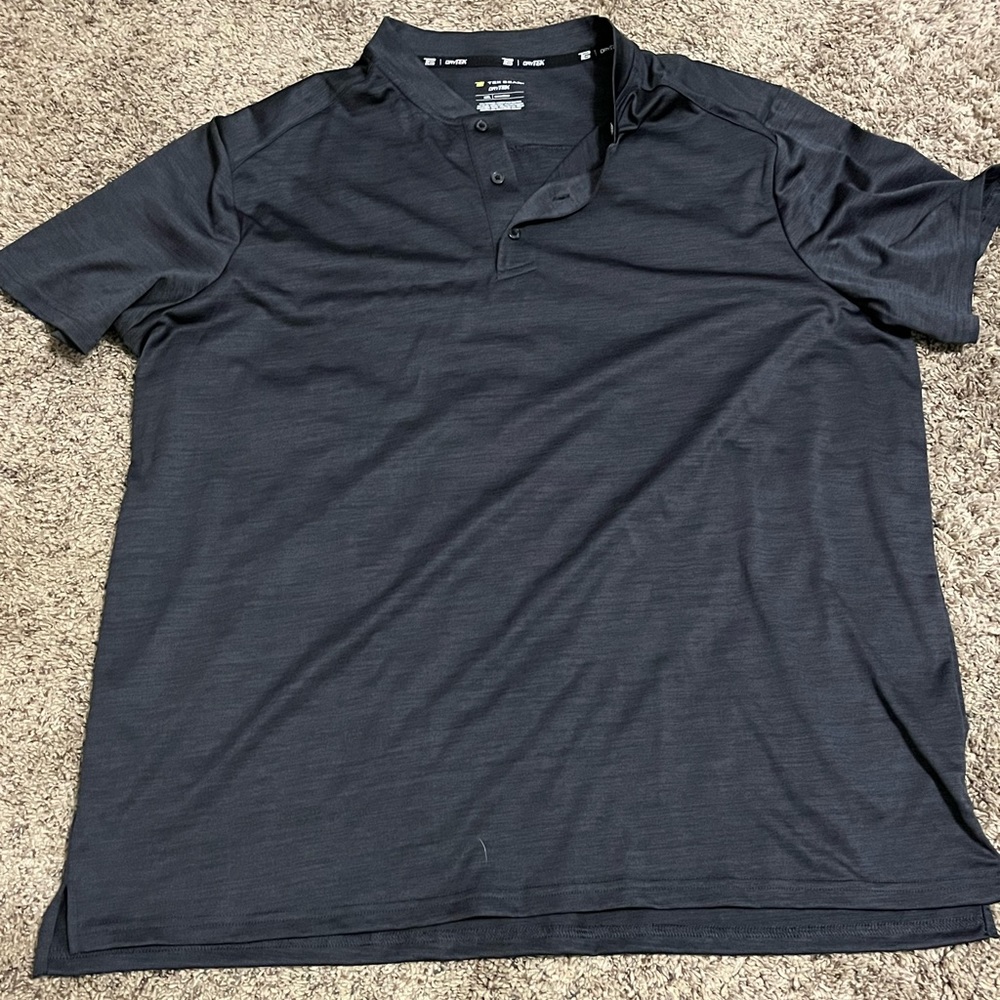 Mens dri-fit partial button shirt